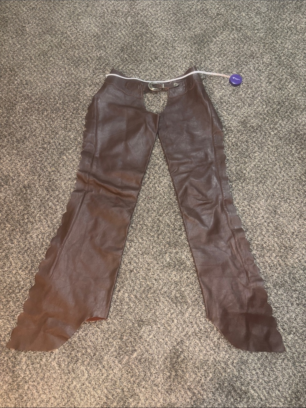 Brown Leather Western Chaps